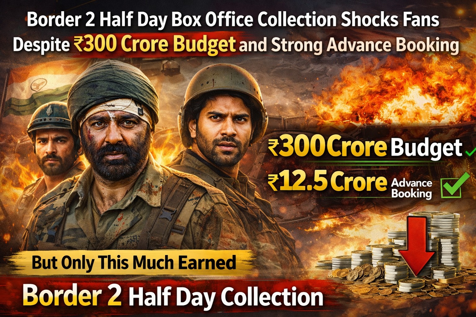 Border 2 Half Day Box Office Collection Shocks Fans Despite ₹300 Crore Budget and Strong Advance Booking